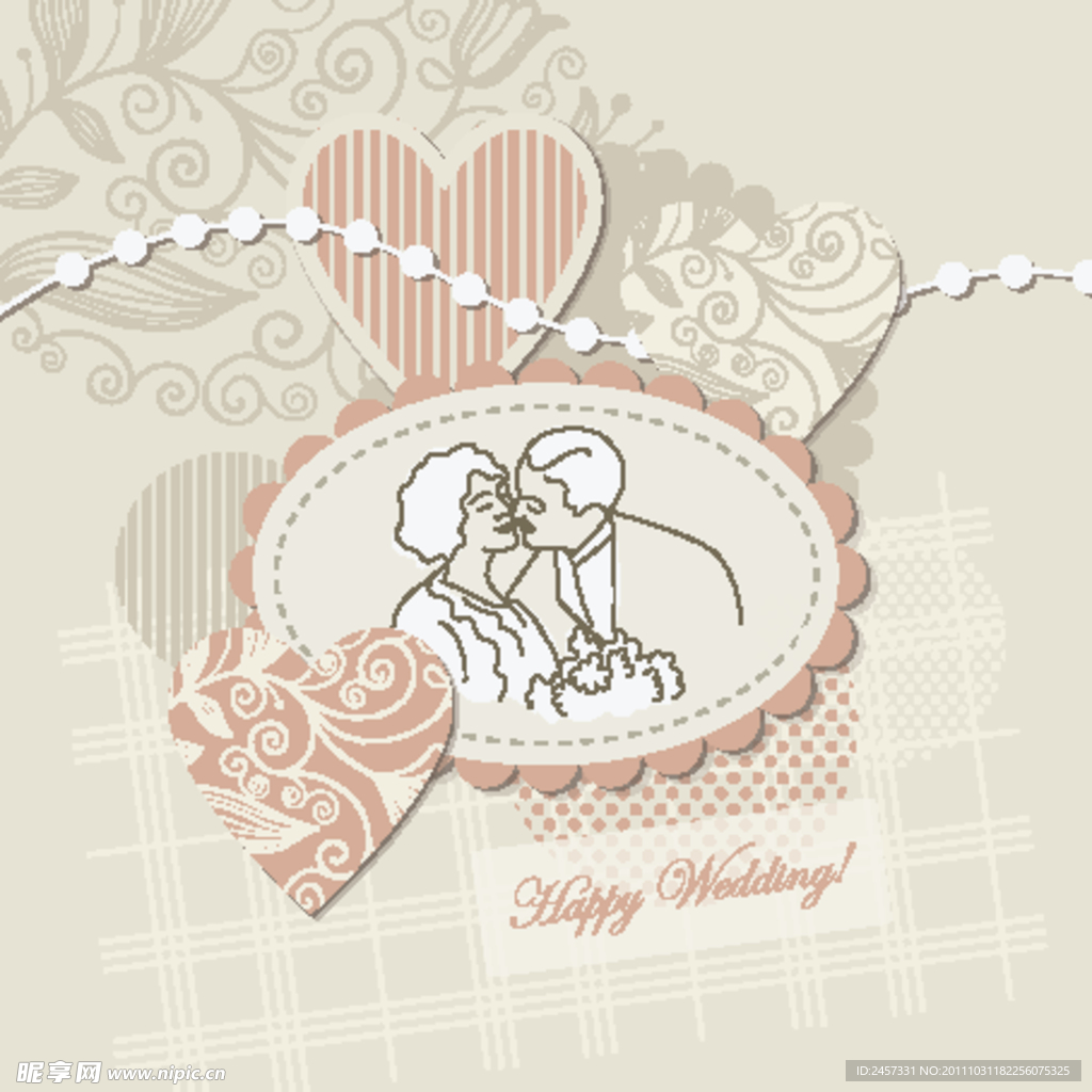 婚礼卡片喜帖 梦幻花纹