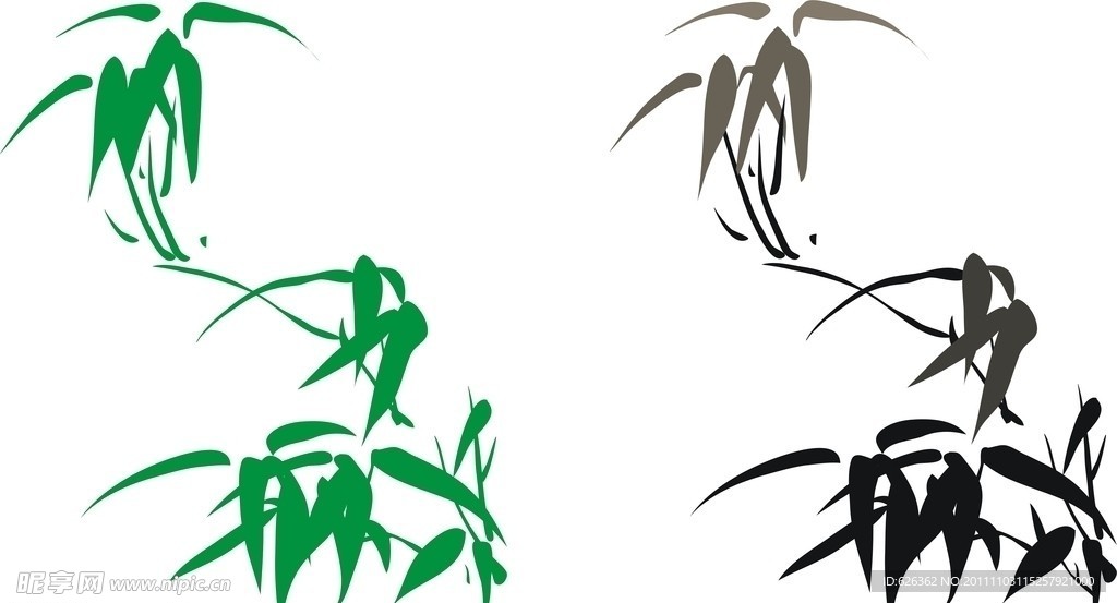 中国水墨画竹子