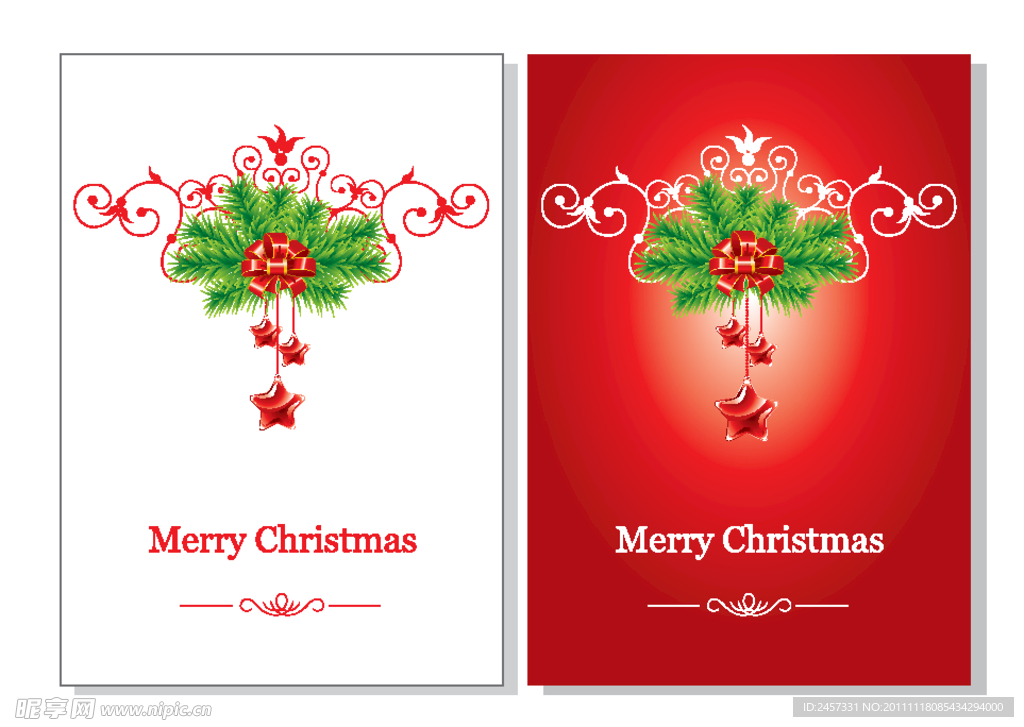 欧式花纹圣诞贺卡背景