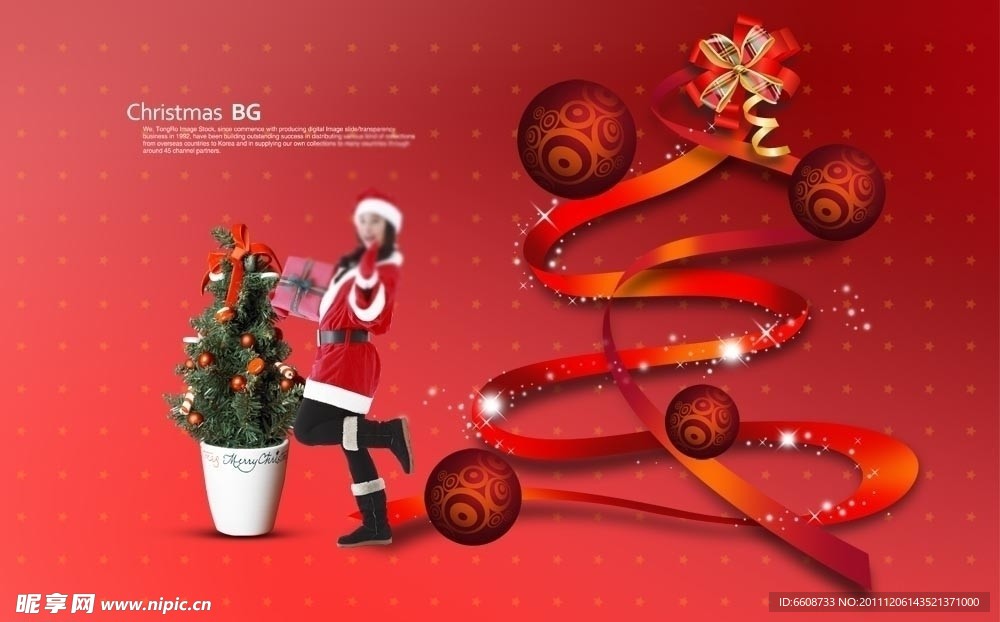 美女圣诞节主题素材