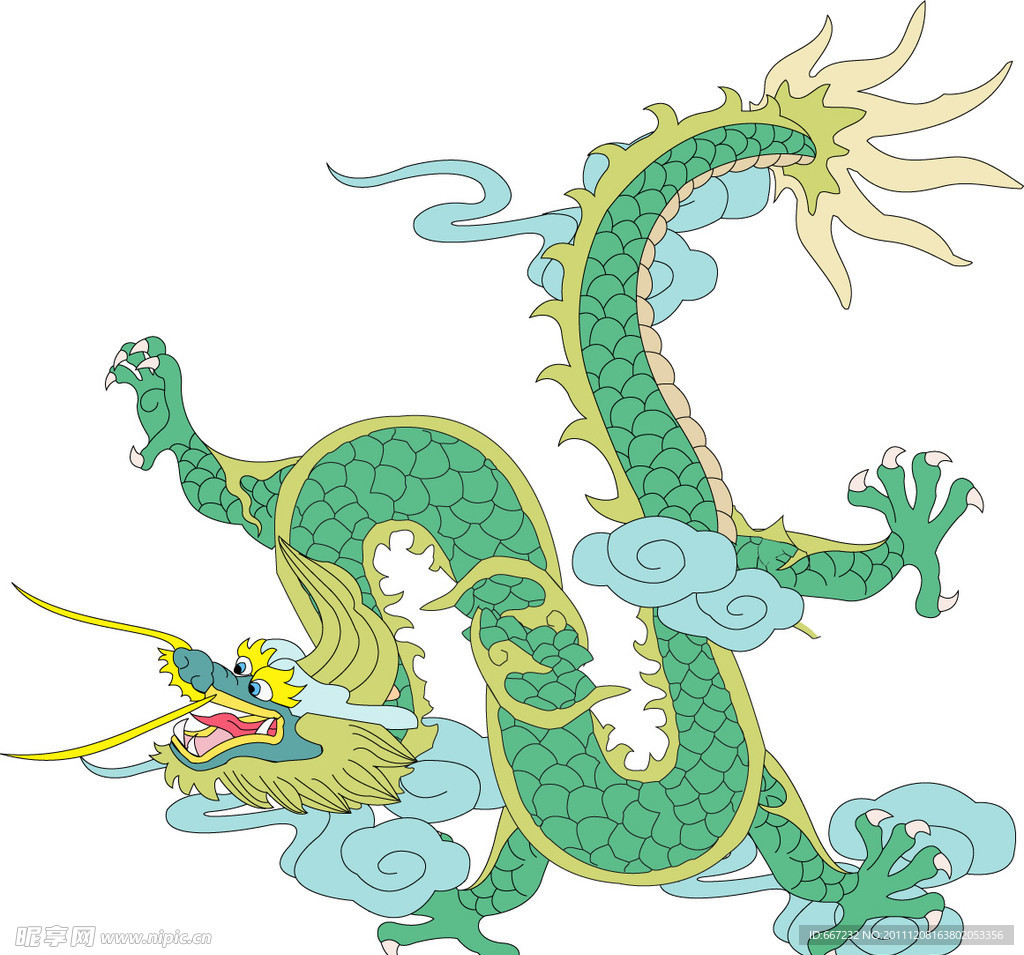 绿色龙腾图