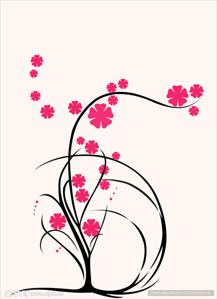 墙绘 红花