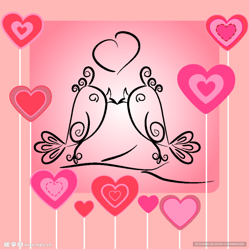 情人节爱情鸟背景