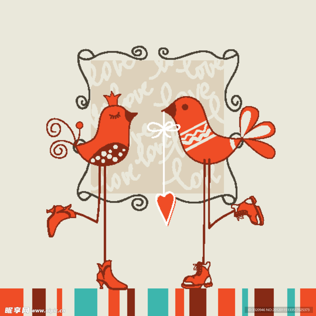 情人节爱情鸟背景