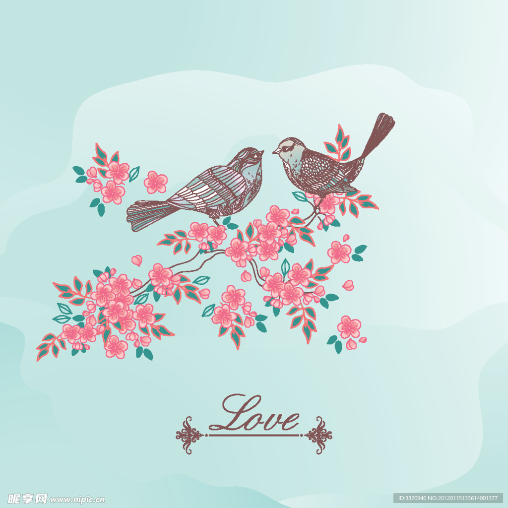 情人节爱情鸟背景