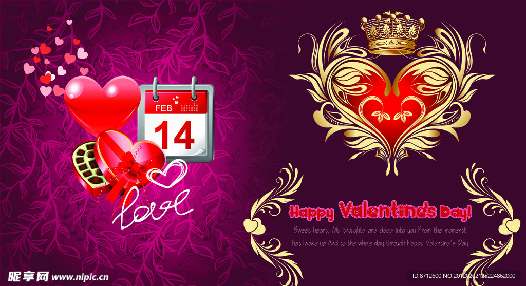 2 14情人节快乐贺卡