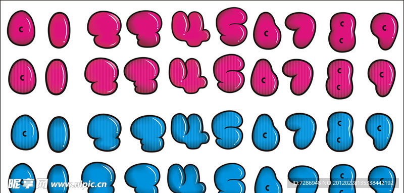 POP艺术字 数字0123456789