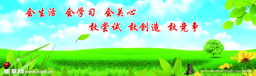 学校背景墙 学校展板