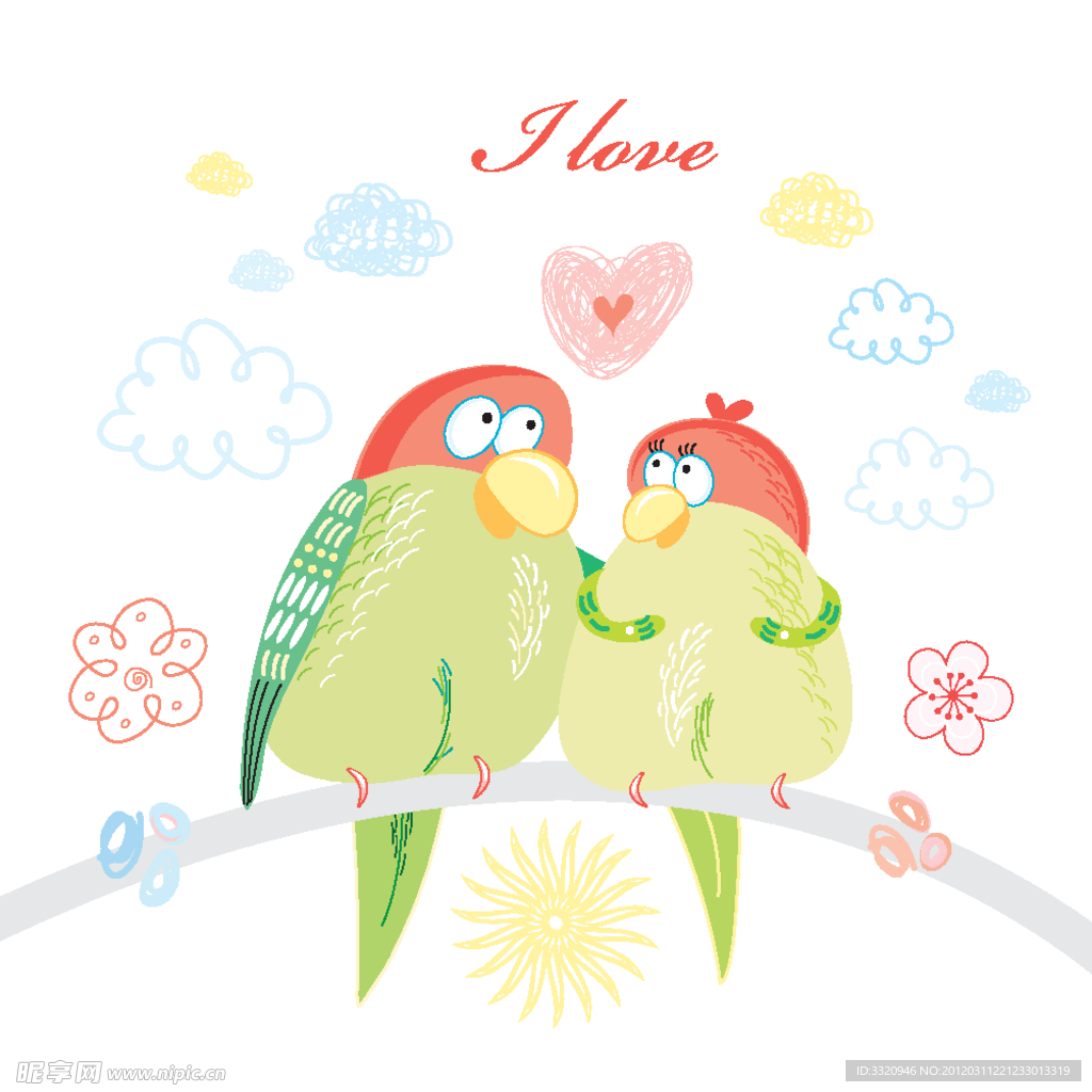 情人节爱情鸟背景