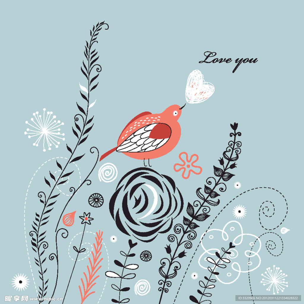 情人节爱情鸟背景