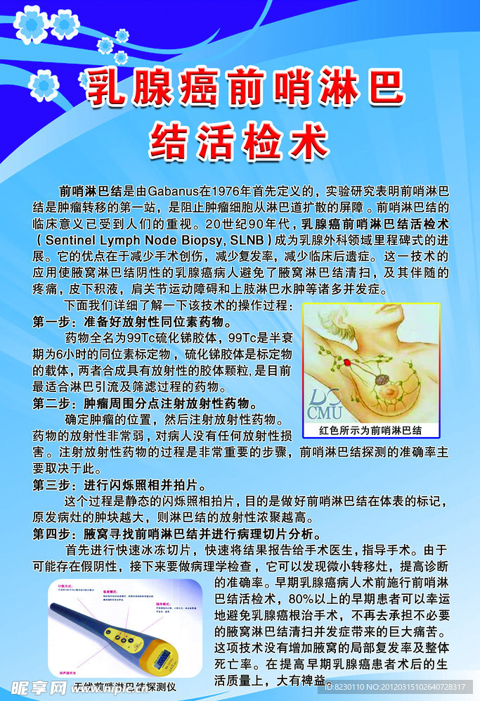 乳腺癌蓝色背景展板