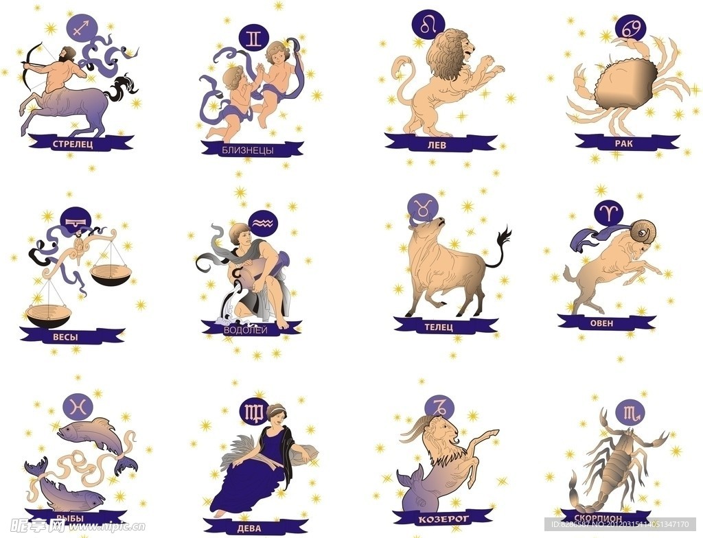 12星座矢量图