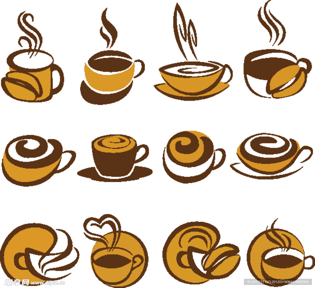 手绘咖啡图标