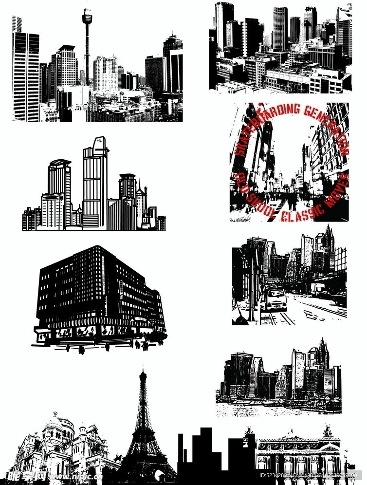 城市剪影图