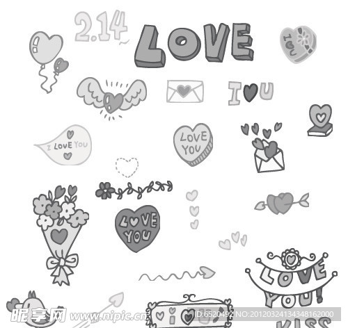 可爱的情人节笔刷