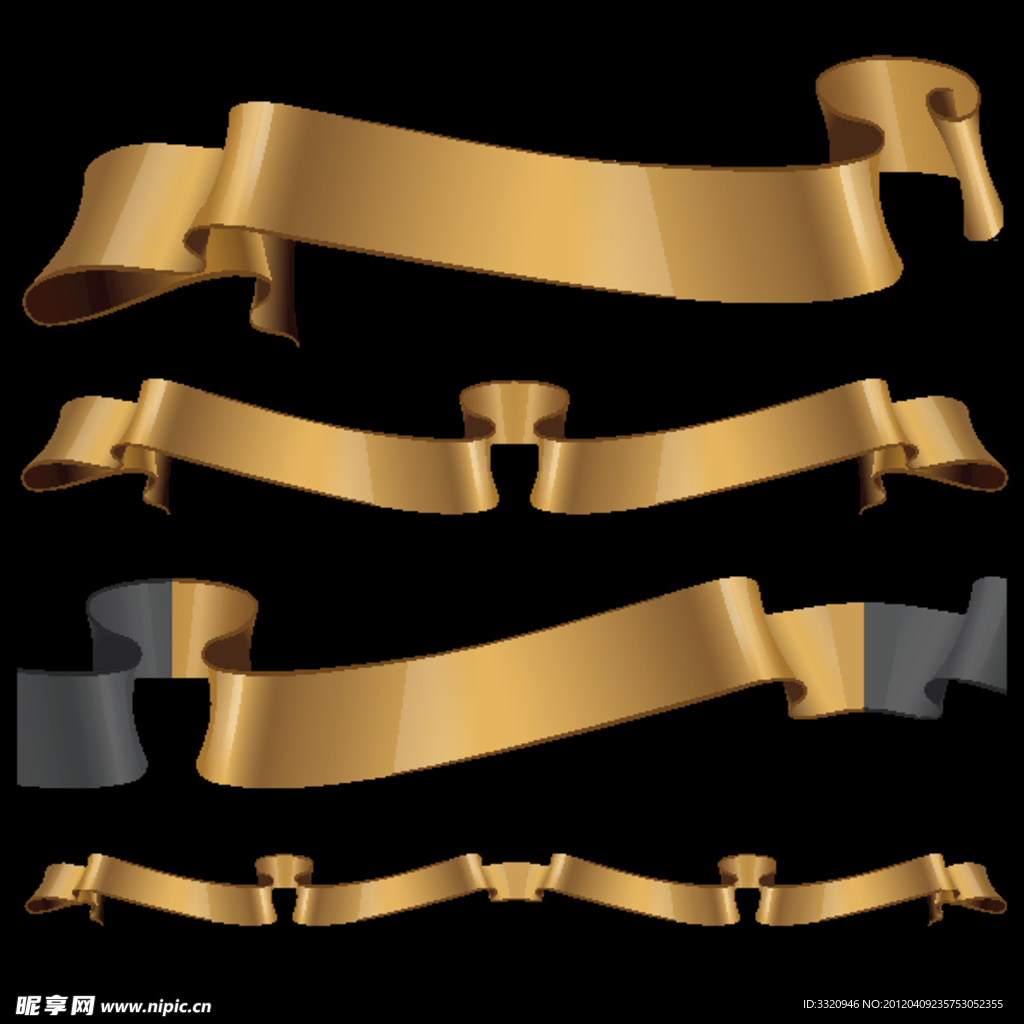 欧式丝带飘带banner