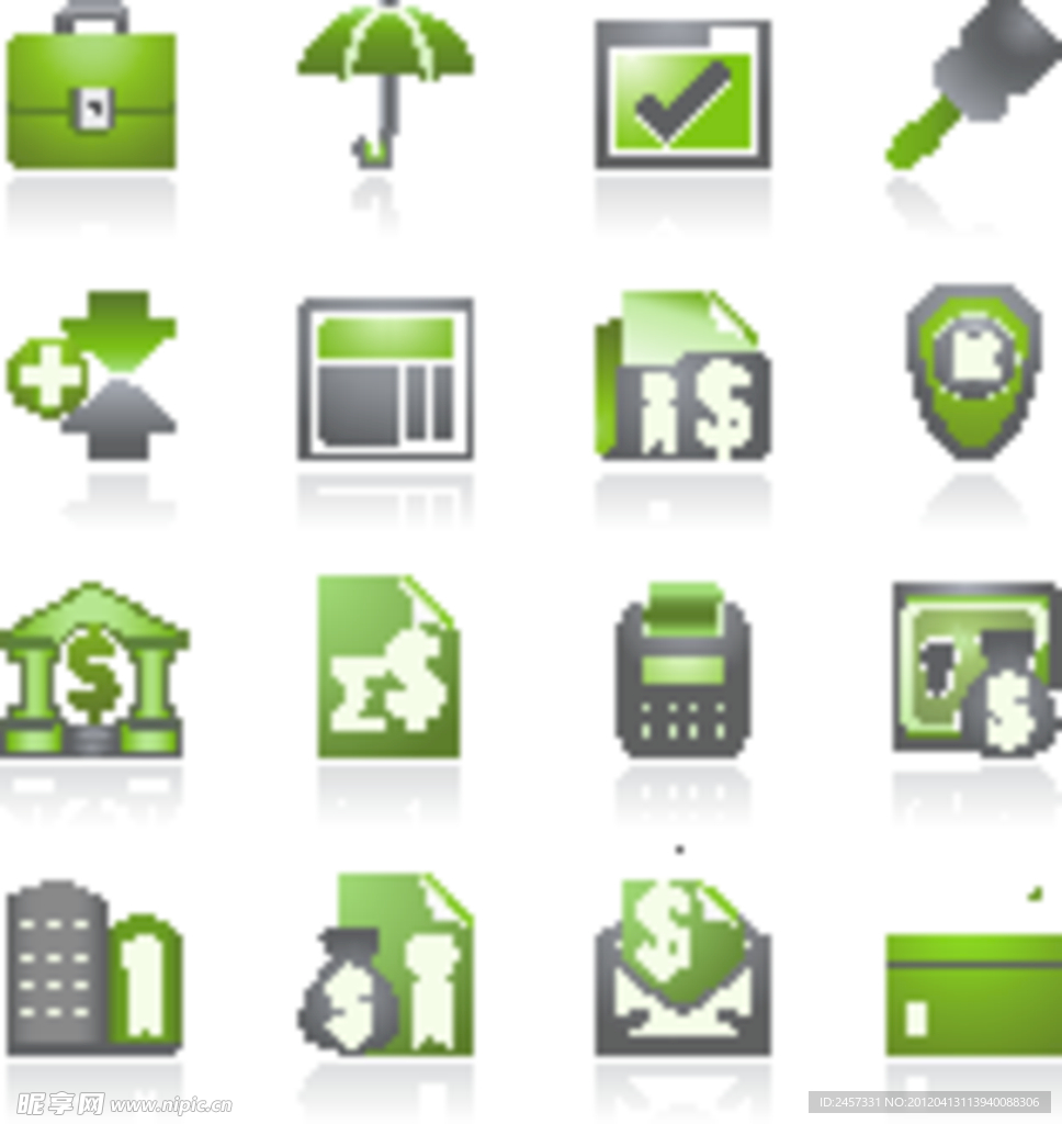 绿色理财金融图标