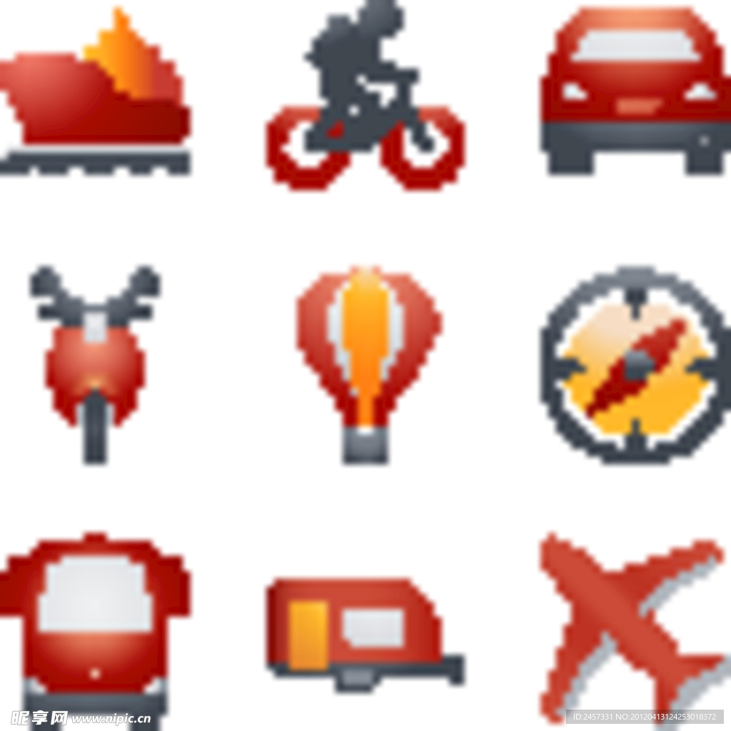 交通工具图标矢量