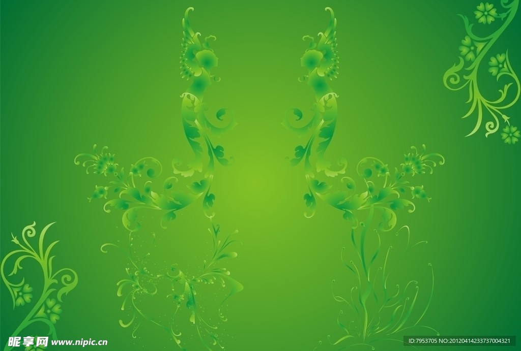 清新花纹矢量图