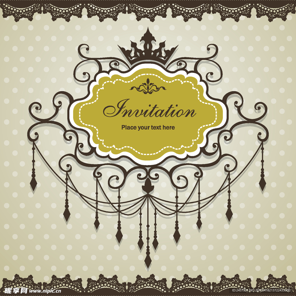 欧式花纹边框 婚纱婚礼卡片