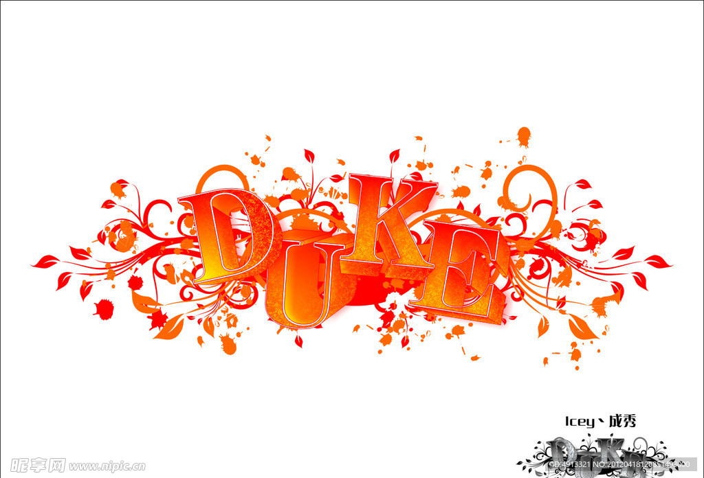 DUKE冷暖色变形字