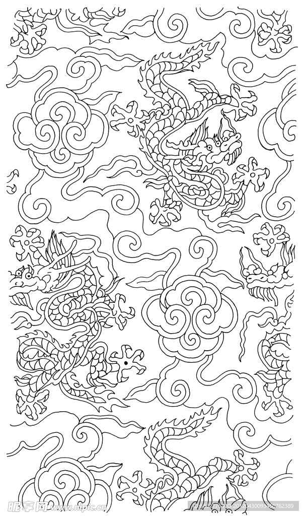 传统祥云龙纹理