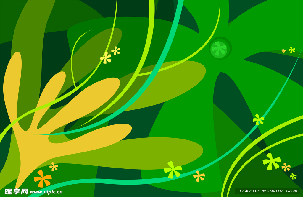 绿色抽象移门素材