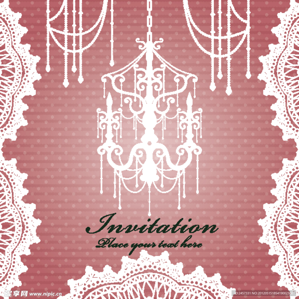 欧式花纹吊灯 婚纱婚礼卡片