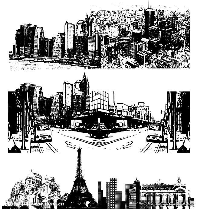 城市剪影图