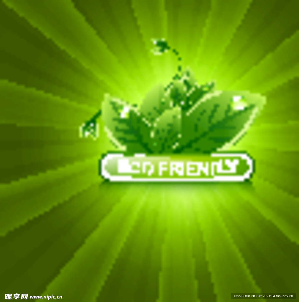 绿色绿叶生态环保矢量背景