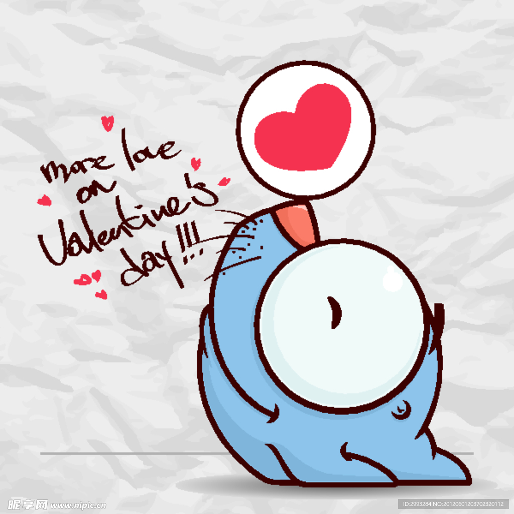 情人节卡通可爱小海豚