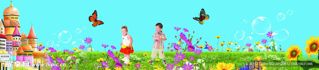 六一儿童舞台背景展板