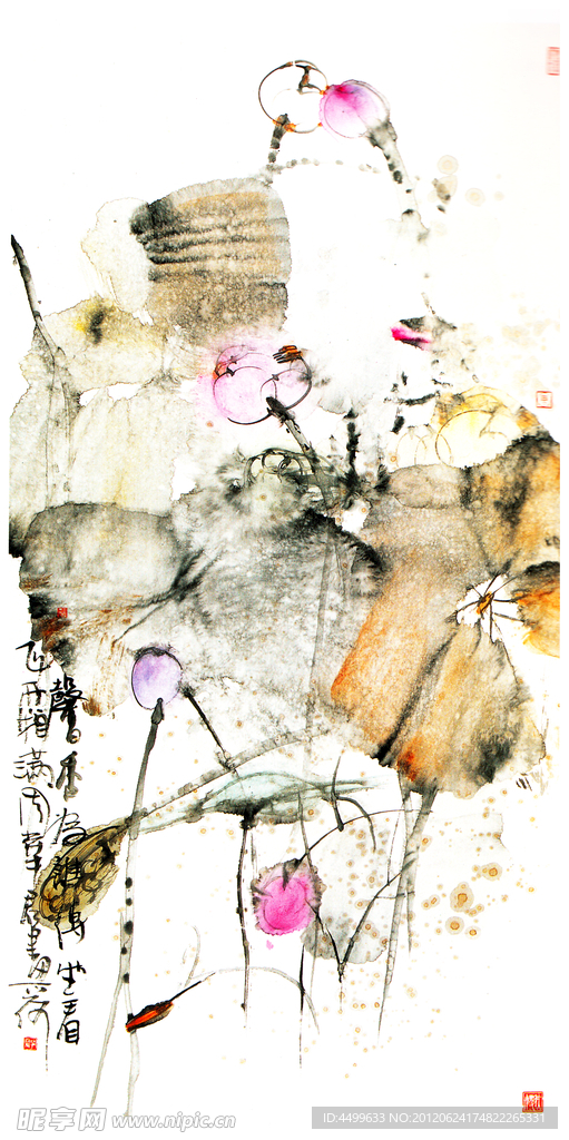 荷花 国画