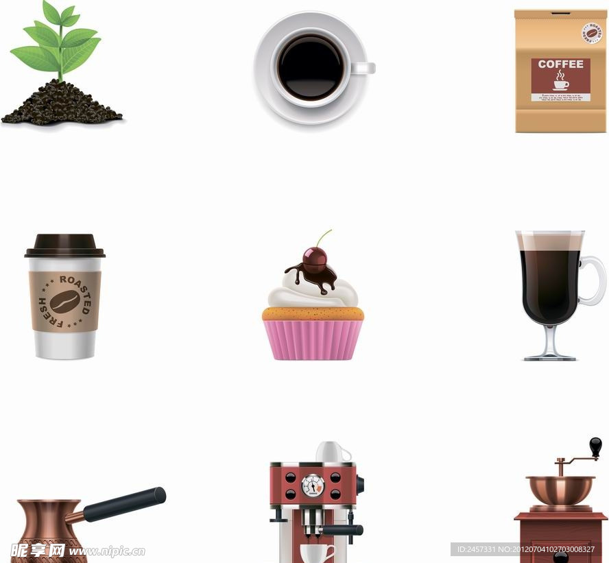 咖啡蛋糕 食品图标