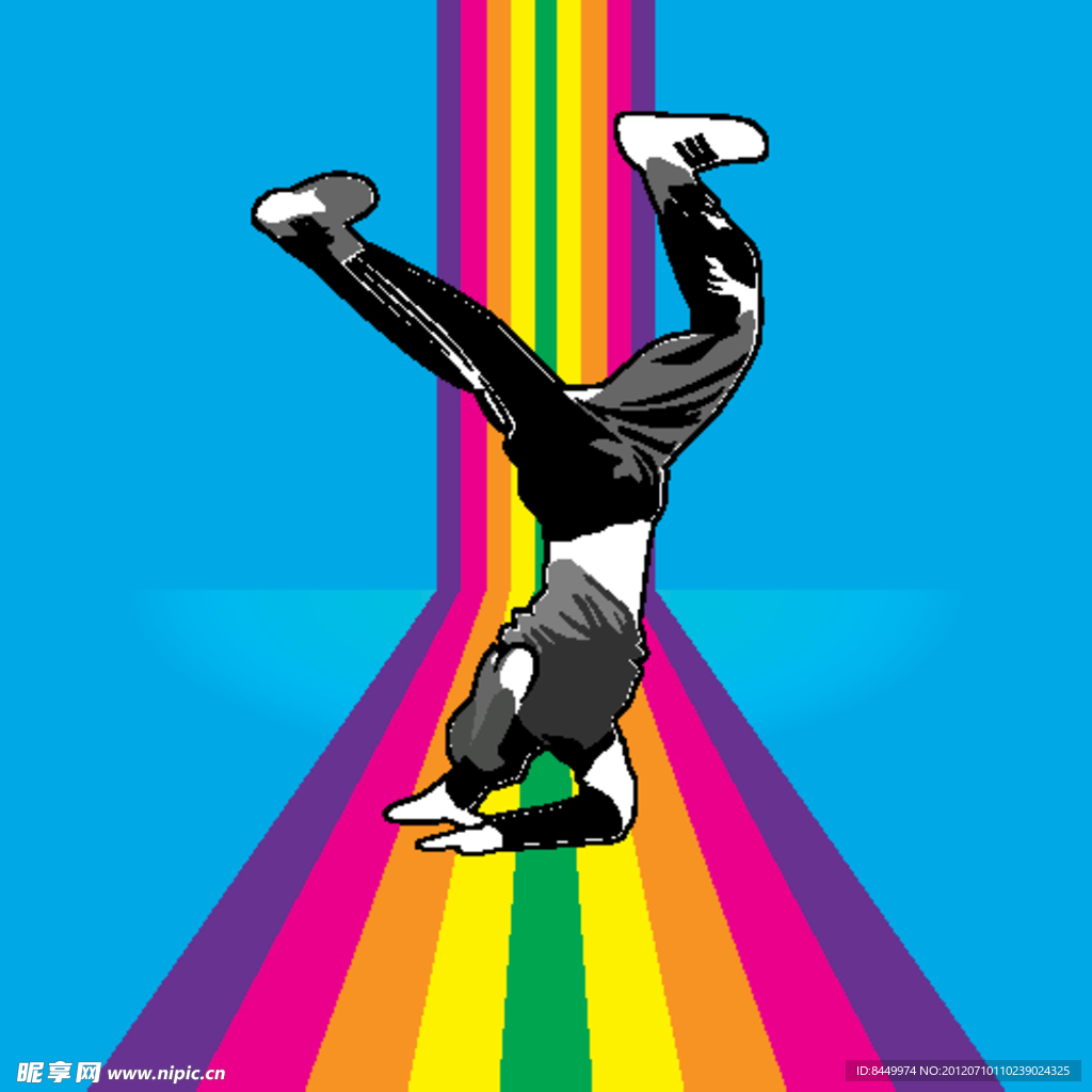 潮流街舞人物矢量图下载