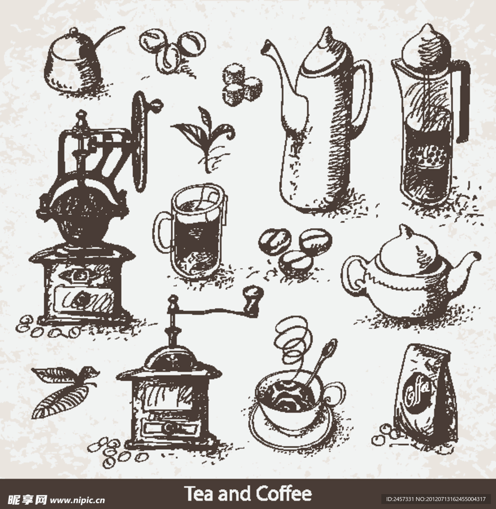 手绘咖啡素材