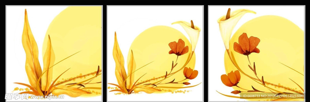 百合鲜花无框画