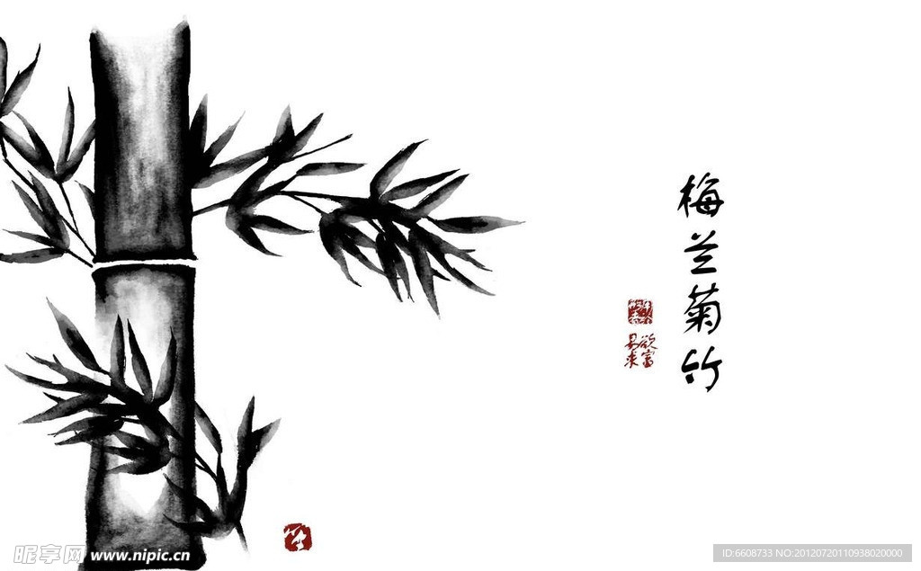 竹子水墨画