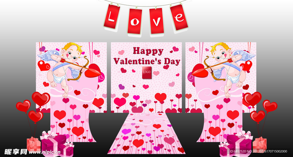 情人节舞台背景板