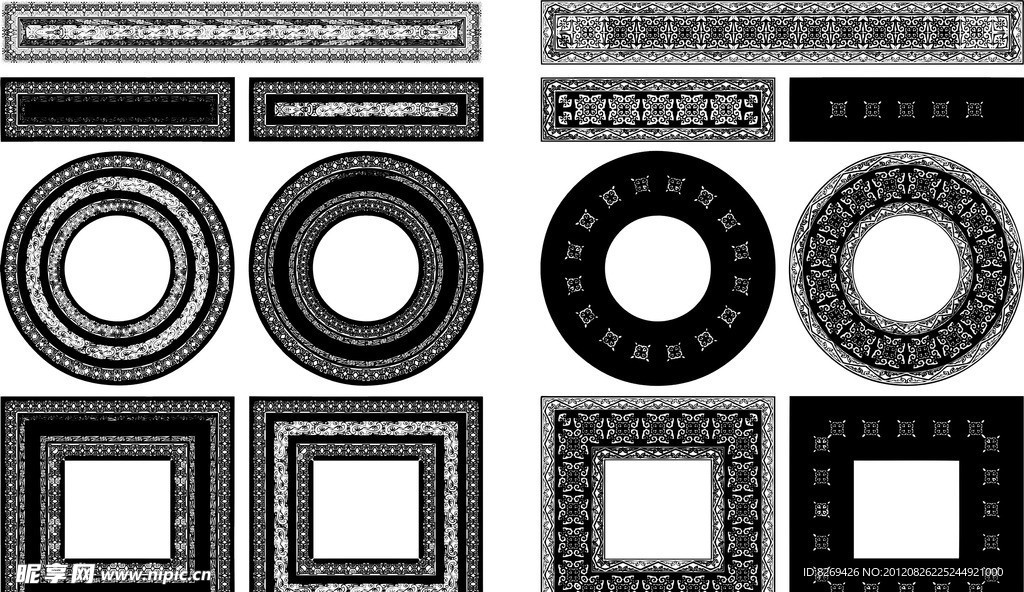 矢量 花边 边框