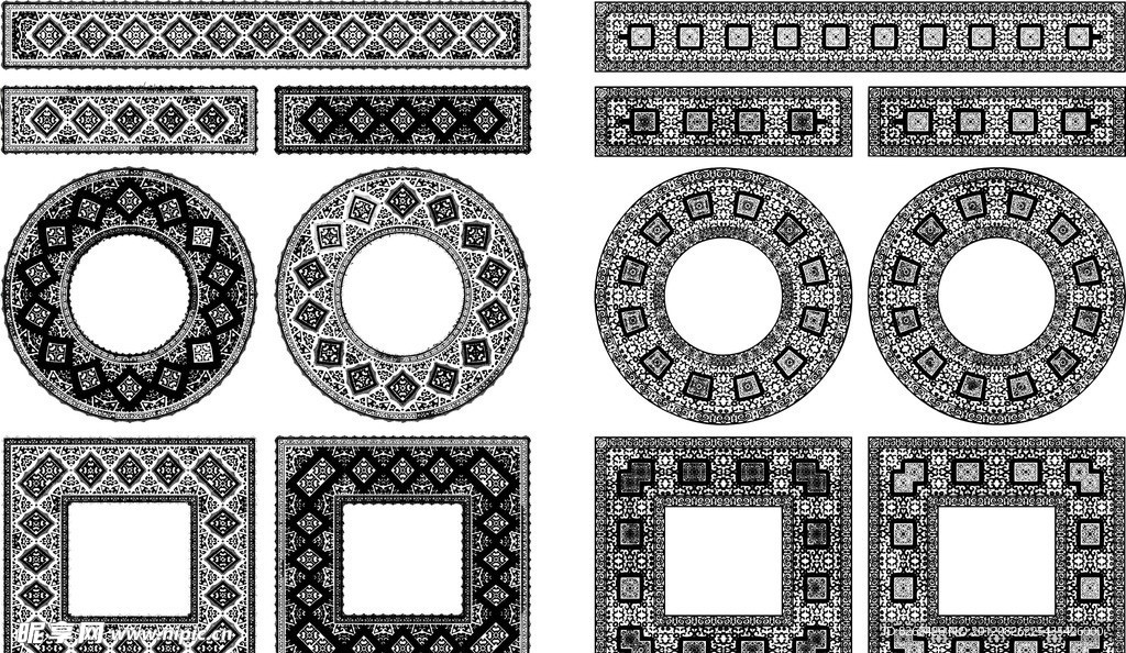 矢量 花边 边框