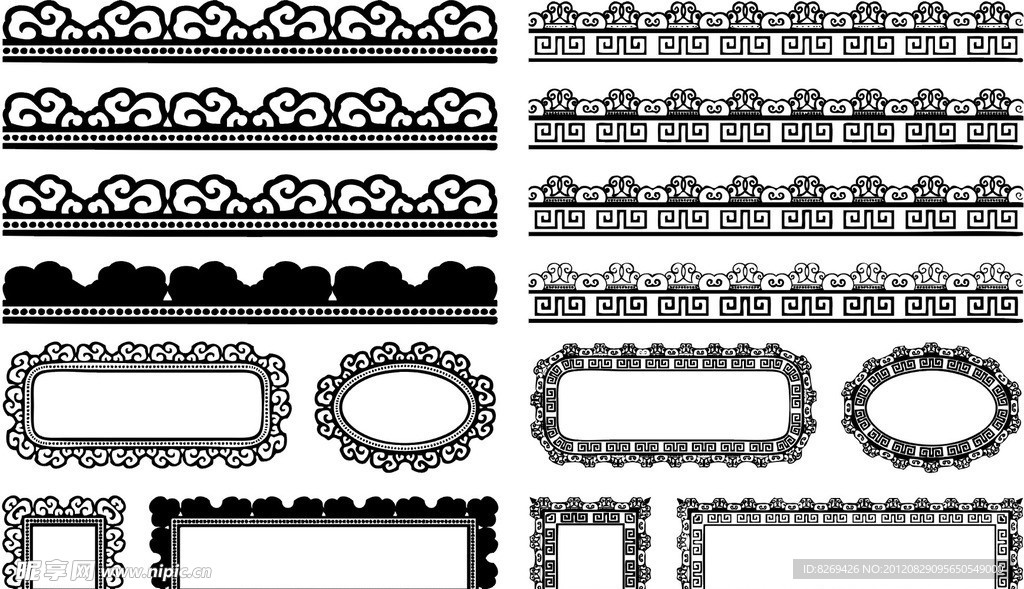 矢量 花边 边框