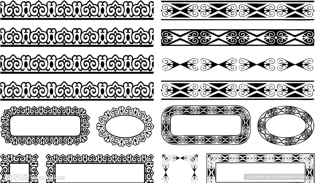 矢量 花边 边框