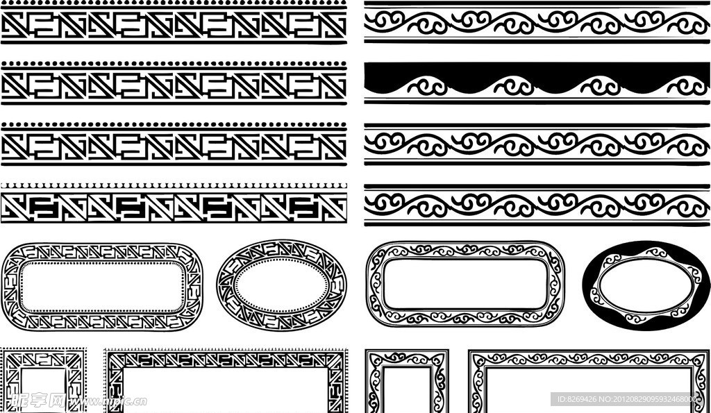 矢量 花边 边框