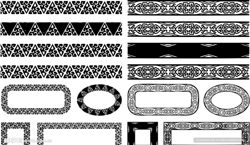 矢量 花边 边框