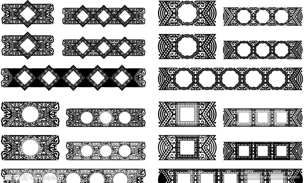 矢量 花边 边框