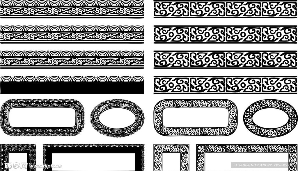 矢量 花边 边框