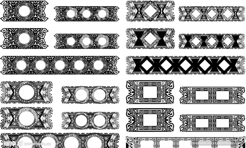 矢量 花边 边框