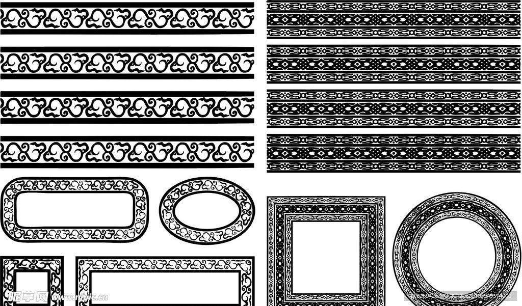 矢量 花边 边框
