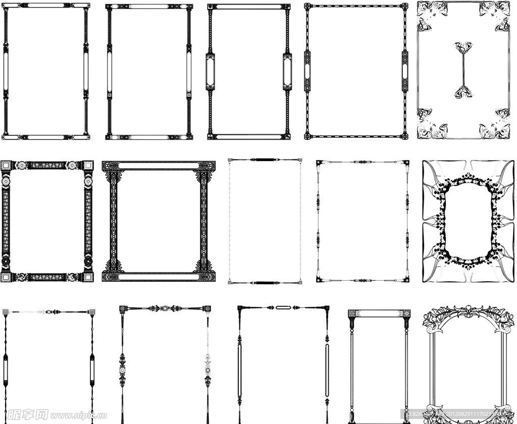 矢量 花边 边框